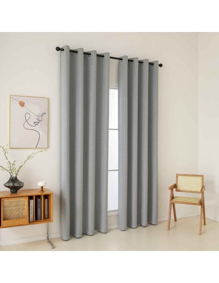 Κουρτίνα Full Blackout σκίασης με 8 κρίκους Total Art 8446 140x270 Γκρι Beauty Home Κουρτίνα Full Blackout σκίασης με 8 κρίκους Total Art 8446 140x270 Γκρι Beauty Home