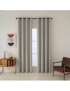 Κουρτίνα Full Blackout σκίασης με 8 κρίκους Total Art 8446 140x270 Εκρού   Beauty Home