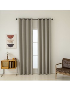 Κουρτίνα Full Blackout σκίασης με 8 κρίκους Total Art 8446 140x270 Άμμου   Beauty Home