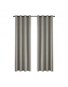 Κουρτίνα Full Blackout σκίασης με 8 κρίκους Total Art 8446 140x270 Ασημί   Beauty Home 2