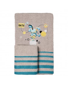 Σετ πετσέτες Art 5423 Σετ 2τμχ Γκρι   Beauty Home
