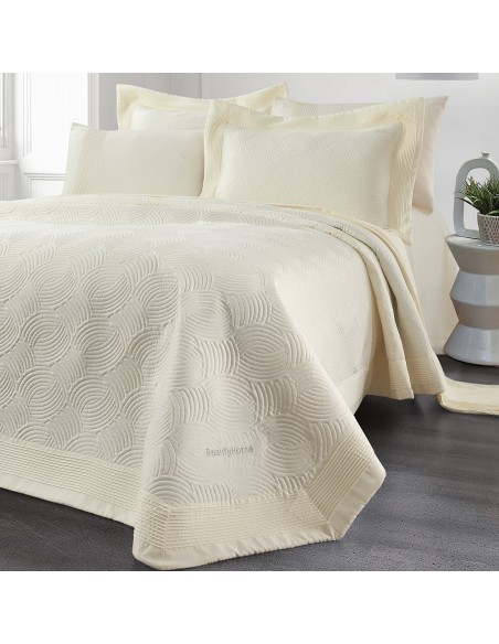Σετ κουβερλί υπέρδιπλο Clio Art 12503 230x250 Εκρού   Beauty Home Σετ κουβερλί υπέρδιπλο Clio Art 12503 230x250 Εκρού   Beauty Home