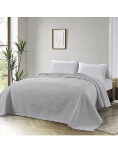 Κουβέρτα υπέρδιπλη Frame ζακάρ Art 11176 230x270 Γκρι   Beauty Home 2