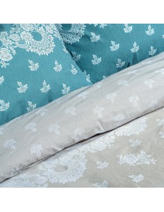 Σετ κουβερλί υπέρδιπλο Palm Αrt 12186 230x250 Πετρόλ Μπεζ   Beauty Home 2