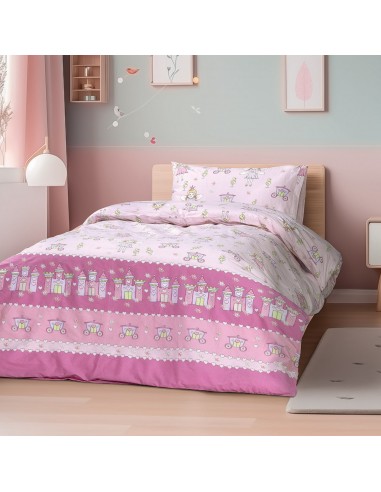 Σετ σεντόνια μονά με λάστιχο Dreamy Art 6232 105x200+30 Ροζ   Beauty Home