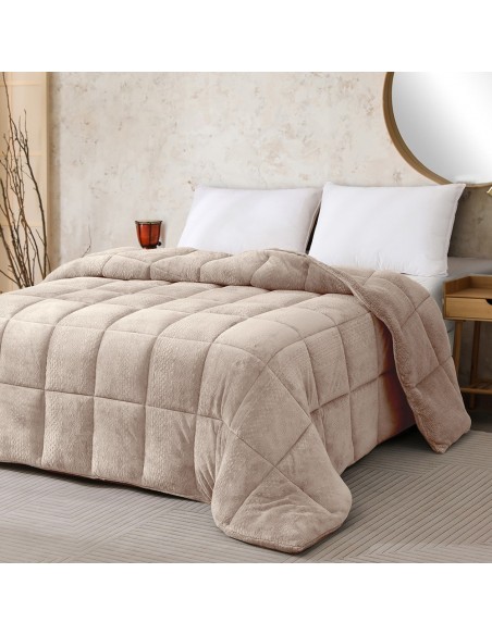 ΚΟΥΒΕΡΤΟΠΑΠΛΩΜΑ ΥΠΕΡΔΙΠΛΟ SHELBY BEIGE (220X240)