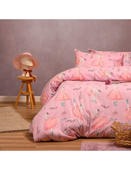 ΠΑΠΛΩΜΑΤΟΘΗΚΗ ΦΑΝΕΛΕΝΙΑ ΜΟΝΗ BALLET PINK (165X245) WINTER LINE KIDS