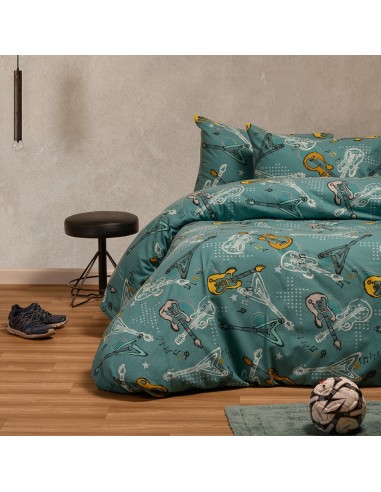 ΠΑΠΛΩΜΑΤΟΘΗΚΗ ΦΑΝΕΛΕΝΙΑ ΜΟΝΗ MUSIC PETROL (165X245) WINTER LINE KIDS