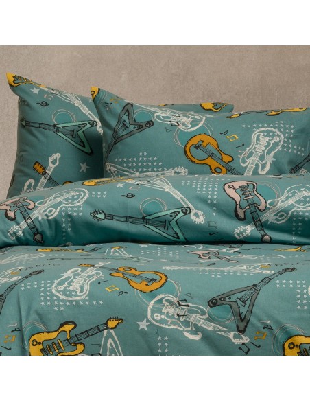 ΣΕΤ ΜΑΞΙΛΑΡΟΘΗΚΕΣ ΦΑΝΕΛΕΝΙΕΣ MUSIC PETROL (53X72) WINTER LINE KIDS