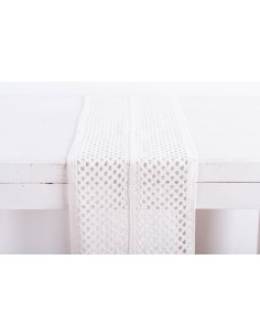 ΔΑΝΤΕΛΑ ΒΑΜΒΑΚΕΡΗ 23CM “ΓΕΩΜΕΤΡΙΚΟ”  Λευκό Beauty Home