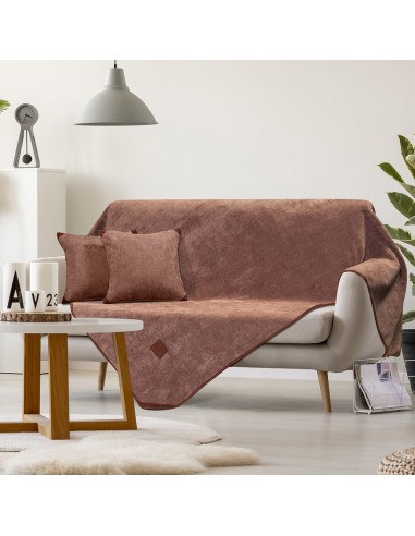 Ριχτάρι Διθέσιο Micro velour 180x250 Art 8405 Διθέσιο Κεραμιδί   Beauty Home