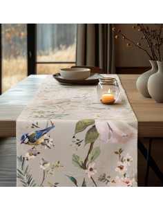 Beauty Home ΡΑΝΝΕΡ ΒΕΛΟΥΔΟ PEONY AND BIRD   34 cm x 1