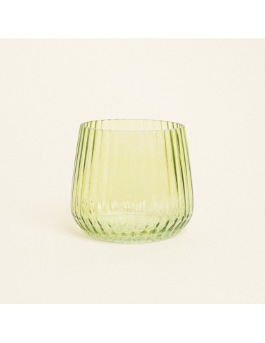 Beauty Home Κηροπήγιο Γυάλινο Ριγέ 11 x 9 cm  Πράσινο Beauty Home Κηροπήγιο Γυάλινο Ριγέ 11 x 9 cm  Πράσινο