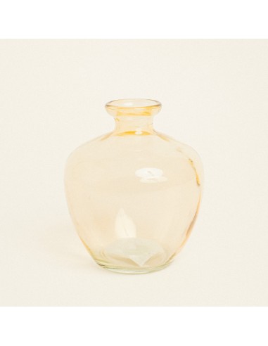 Beauty Home Γυάλινο Βάζο 14 x 16 cm  Κίτρινο