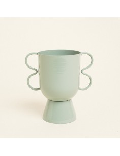 Beauty Home Βάζο Μεταλλικό  15 cm x 10 cm x 16 cm  SAGE GREEN