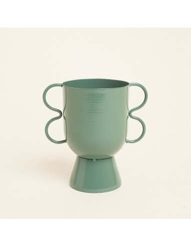 Beauty Home Βάζο Μεταλλικό  15 cm x 10 cm x 16 cm  ΠΡΑΣΙΝΟ ΕΥΚΑΛΥΠΤΟΥ