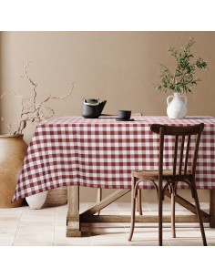Beauty Home Επαγγελματικό τραπεζομάντηλο Checks Art Ε8033 145x180 Κόκκινο