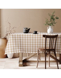 Beauty Home Επαγγελματικό τραπεζομάντηλο Checks Art Ε8494 145x220 Μπεζ