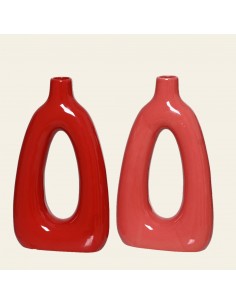 Beauty Home Βάζο Πορσελάνης 6.8 x 18.5 x 32 CM  Κόκκινο