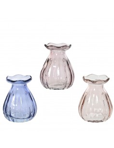 Beauty Home Γυάλινο βάζάκι 7 x  9cm  Λιλά