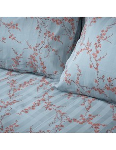 Beauty Home Σετ κουβερλί υπέρδιπλο Art 12211 Emerald 100% Βαμβακοσατέν 300tc 220x240 Σιέλ 2