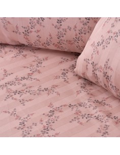 Beauty Home Σετ σεντόνια υπέρδιπλα με λάστιχο Art 12214 Flora 100% Βαμβακοσατέν 300tc 170x200+30 Σομόν 2