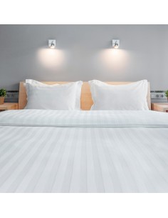 Beauty Home Παπλωματοθήκη υπέρδιπλη ξενοδοχείου Silky Percal Pennie Art Ε1026 250TC Satin Stripe 100% Cotton Λευκό 230x250+30