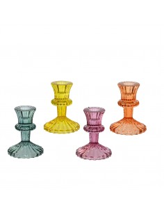 Beauty Home Γυάλινο κηροπήγιο 8.5 x 10.9 cm  Κίτρινο