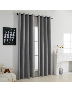 Beauty Home Κουρτίνα Full Blackout σκίασης με 8 κρίκους Elite Art 8392 Grey-Νο7 140x270 Σκούρο Γκρι 2