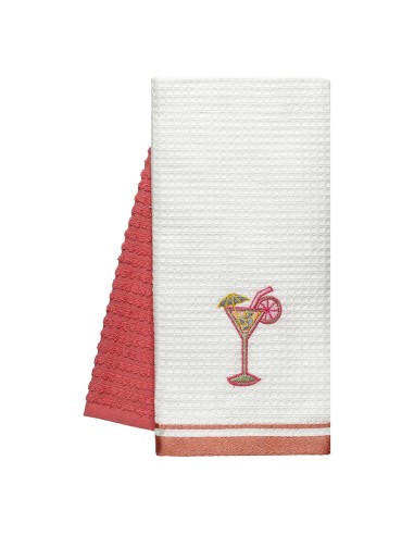 Beauty Home Ποτηρόπανα σετ 2τμχ Cocktail Art 8807 40x60 Ροδακινί