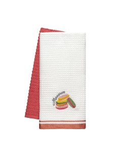Beauty Home Ποτηρόπανα σετ 2τμχ Macarons Art 8809 40x60 Ροδακινί