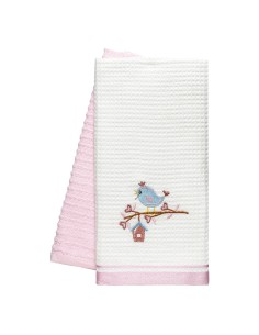 Beauty Home Ποτηρόπανα σετ 2τμχ Bird Art 8821 40x60 Ροζ