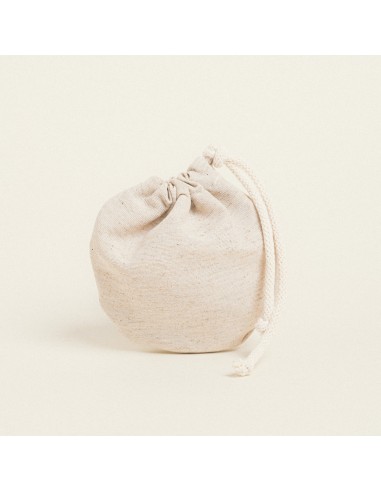 Beauty Home ΠΟΥΓΚΙ ΟΒΑΛ ΜΕ ΚΟΡΔΟΝΙ ΜΟΝΟΧΡΩΜΟ PREMIUM 13 x 14 cm  ΟΨΗ ΛΙΝΟΥ ΕΚΡΟΥ 13 x 14 cm