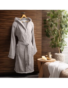 Beauty Home Μπουρνούζι με κουκούλα Art 3423 Γκρι S