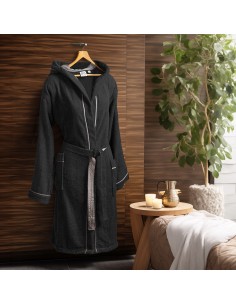 Beauty Home Μπουρνούζι με κουκούλα Art 3424 Μαύρο S