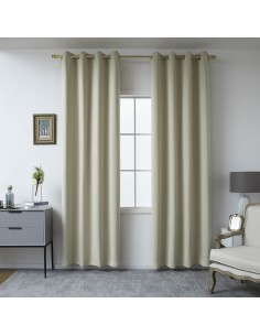 Beauty Home Κουρτίνα Blackout σκίασης με 8 κρίκους Ideal Art 8400 140x270 Μπεζ
