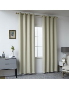 Beauty Home Κουρτίνα Blackout σκίασης με 8 κρίκους Ideal Art 8400 140x270 Μπεζ 2