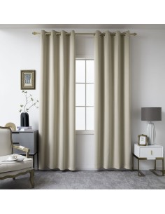 Beauty Home Κουρτίνα Blackout σκίασης με 8 κρίκους Ideal Art 8400 140x270 Άμμου