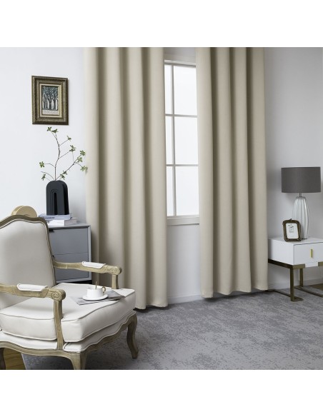 Beauty Home Κουρτίνα Blackout σκίασης με 8 κρίκους Ideal Art 8400 140x270 Άμμου Beauty Home Κουρτίνα Blackout σκίασης με 8 κρίκους Ideal Art 8400 140x270 Άμμου