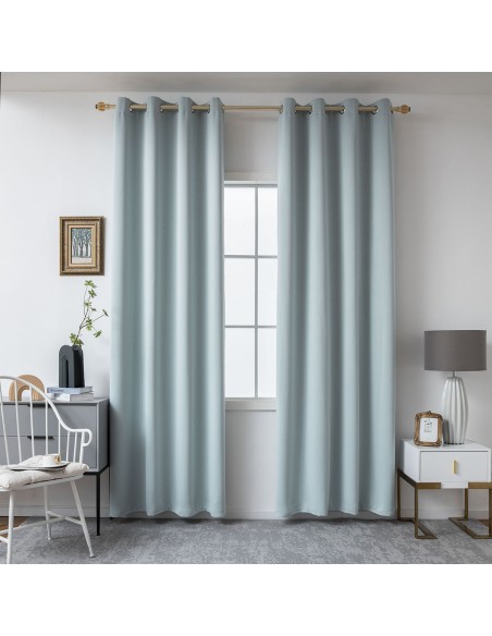 Beauty Home Κουρτίνα Blackout σκίασης με 8 κρίκους Ideal Art 8400 140x270 Σιέλ