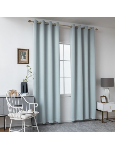 Beauty Home Κουρτίνα Blackout σκίασης με 8 κρίκους Ideal Art 8400 140x270 Σιέλ