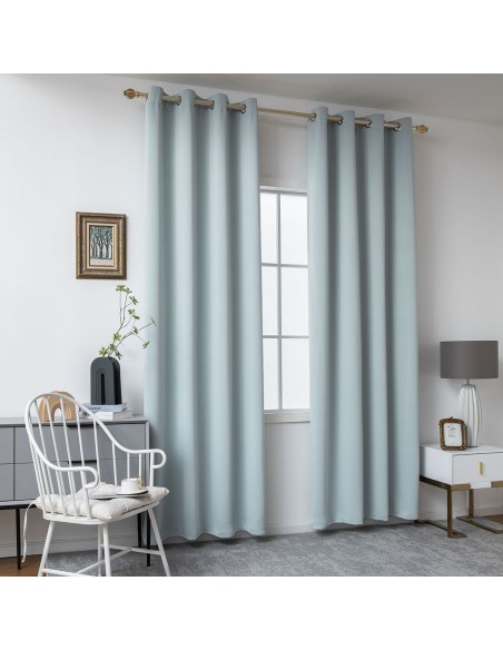 Beauty Home Κουρτίνα Blackout σκίασης με 8 κρίκους Ideal Art 8400 140x270 Σιέλ