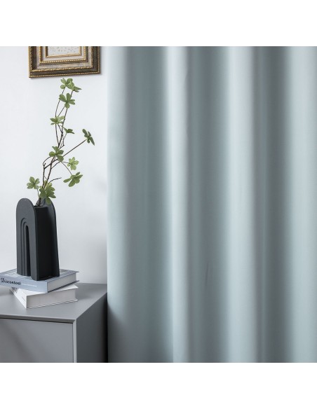 Beauty Home Κουρτίνα Blackout σκίασης με 8 κρίκους Ideal Art 8400 140x270 Σιέλ