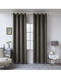 Beauty Home Κουρτίνα Blackout σκίασης με 8 κρίκους Ideal Art 8400 140x270 Καφέ