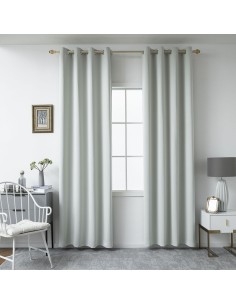 Beauty Home Κουρτίνα Blackout σκίασης με 8 κρίκους Ideal Art 8400 140x270 Γκρι