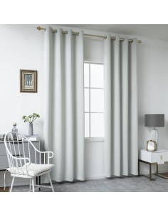 Beauty Home Κουρτίνα Blackout σκίασης με 8 κρίκους Ideal Art 8400 140x270 Γκρι 2