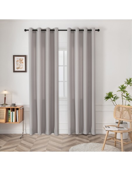 Beauty Home Κουρτίνα μεσαίας σκίασης με 8 μεταλλικούς κρίκους Effect Art 8443 140x270 Ασημί Beauty Home Κουρτίνα μεσαίας σκίασης με 8 μεταλλικούς κρίκους Effect Art 8443 140x270 Ασημί