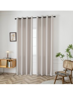 Beauty Home Κουρτίνα μεσαίας σκίασης με 8 μεταλλικούς κρίκους Effect Art 8443 140x270 Εκρού 2