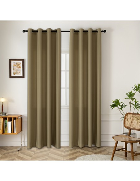 Beauty Home Κουρτίνα μεσαίας σκίασης με 8 μεταλλικούς κρίκους Effect Art 8443 140x270 Λαδί Beauty Home Κουρτίνα μεσαίας σκίασης με 8 μεταλλικούς κρίκους Effect Art 8443 140x270 Λαδί
