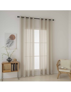 Beauty Home Κουρτίνα γάζα μονόχρωμη με 8 μεταλλικούς κρίκους Fit Art 8447 140x270 Μπεζ 2
